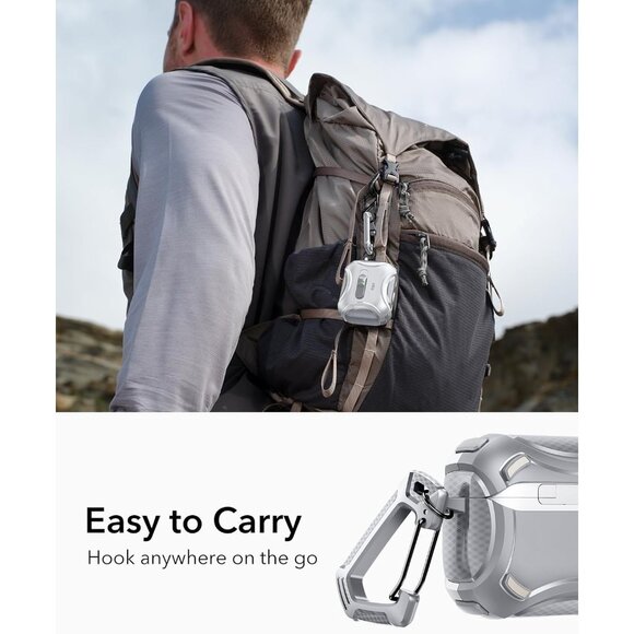 ESR Cyber Series AirPods Pro 3 (2025) Case MagSafe, USB-C, Drop-Proof Lock, Gray - Picture 8 of 10